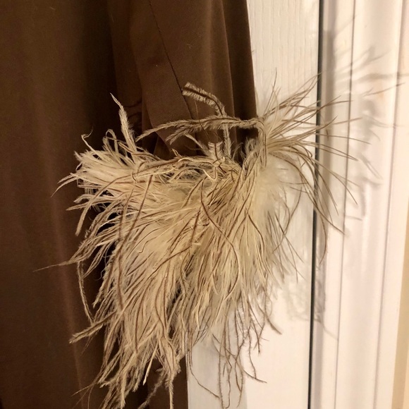 Exquisite 1960s Dress W/ Ostrich Feather - Picture 7 of 8